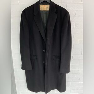 Vintage Eagle Clothes 24K Cashmere Overcoat Men’s XL Black 42L 1950s-60s